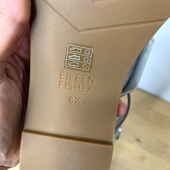 NWOT EILEEN FISHER Cici Velcro Sandal in Silver Sz 8.5 - Picture 11 of 12